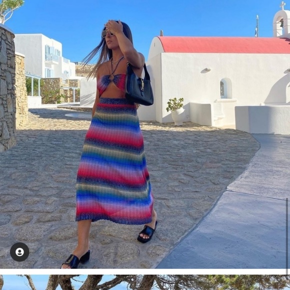 ZARA 2 Piece Metallic Crop Top M And Matching Skirt S Set - Picture 11 of 11